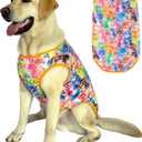 Dog Sleeveless T Shirt Cat Printed Dogs Vest Shirt Pajamas Breathable Stretchy Summer Clothes for Large Pet Boys Girls（2X-Large,Orange）