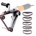 VEVOR Belt Sander Adapter for Angle Grinder, US 5/8-11 Thread Pipe Tube Sanding Attachment with 10PCS Sanding Belts (60/120/240/400/600 Grits) for Metalworking, Rust Removal