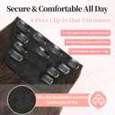 KooKaStyle Wavy Thick Clip in Hair Extensions 24" Dark Chocolate Brown