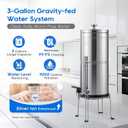 LCF 𝐒𝐢𝐥𝐯𝐞𝐫 𝐈𝐨𝐧𝐬 Enhanced Gravity Water Filter System, Reliable Alternative to Berkey Water Filter System, NSF/ANSI 42&372 Standard, Reduces 99% Chlorine, 6 Filters, Water Level Spigot, 3Gal