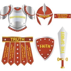12 Sets Armor of God Costume Craft Kit Armor of God Cutouts Christian Bible Sunday School and Religious Classroom Decor for School Classroom Church Activity Party Favor Decorations
