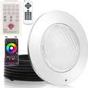 Color Changing LED Pool Lights for Inground Pool, 60W 10 Inch Pool Lighting for Wet Niche with Remote Controller & APP, Submersible Pool Light Underwater Swimming Pool, 50 Foot Cord