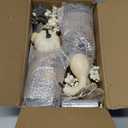 2 Pack 13.5 Inch Thanksgiving Decorations Thanksgiving Table Decor, Mason Jar with Maple Leafed Pumpkins Berried 20 LED Lights Timer Thanksgivings Centerpieces for Dinner Table Kitchen Bathroom Office (Grey White)