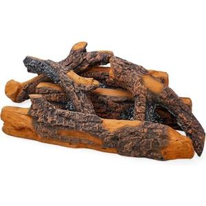 BIOMAND Ceramic Gas Fireplace Logs, 6 Peice Realistic Fire Logs for Outdoor Fire Pit, Artificial Fake Wood Set for Gas or Propane Inserts, Reusable Fake Fire Logs for Ventless, Fireplaces, Fire Pits
