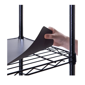 Poofzy Wire Shelf Liner 18 x 48, Set of 5 Shelf Liners for Wire Shelving Plastic Non-Adhesive for Pantry, Kitchen Cabinets (Black)