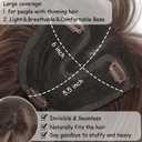 LEDIZE Hair Toppers for Women Real Human Hair, 360° Cover Middle Part Human Hair Toppers for Women with Thinning Realistic Scalp Line Upgrade Basement Toppers Hair Pieces （Medium Brown, Wispy Bangs）