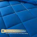 Cosybay Bed in a Bag Full Comforter Sets 7pcs All Season Solid Down Alternative Bedding Sets Blue and Grey with Comforter, Pillow Shams, Flat Sheet, Fitted Sheet and Pillowcases