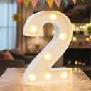 LED Marquee Light Up Numbers Sign - Lighted Birthday Numbers Sign for Birthday Party Decoration, Bar Wall, Home, Table Room, Wedding and Christmas Decorations, Number 2
