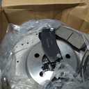 PM Auto Set of 6 Front 300mm Drilled Slotted Disc Brake Rotors-Ceramic Brake Pad kit Replacement For 2003-2007 Honda Accord 4-door