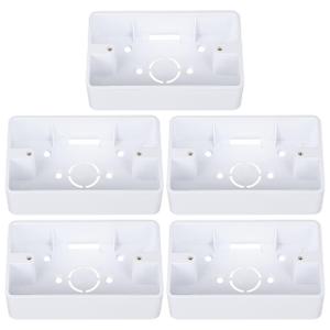 Totority Wall Socket Box 5 Pack Surface Mount Electrical Outlet Boxes 4.72X2.87X1.37 Inch External Installation Junction Boxes for Home Power Low Voltage Applications