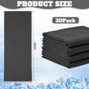 Honoson 30 Pack Cooling Towels 27"x16" Microfiber Neck Cooling Towel with Pouches, Reusable Sports Towel for Gym Running Golf Workout Outdoor Heat(Dark Grey)