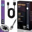 510 Thread Battery Professional Cordless Soldering Iron with LED Display Precise Temp Control USB-CRechargeable 650mAh Electric Purple Soldering Pen, Precision work/Appliance Repair, 3Speed Adjustment