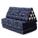 Leewadee 3-Fold Mat XXL with Triangle Cushion – Firm TV Pillow, Foldable Mattress with Cushion Made of Kapok, 67 x 31 inches, Brown Red