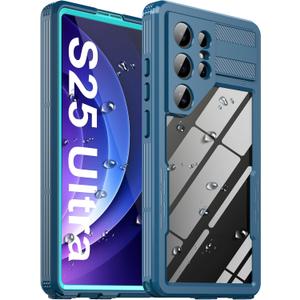 Ezanmull for Samsung Galaxy S25 Ultra Waterproof Case, with Built-in Screen Protector Dustproof Shockproof Full Body Underwater Protective Phone Case Cover for Samsung Galaxy S25 Ultra 5G 6.9" (Blue)