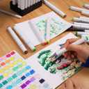 Ogeely Alcohol Markers, 60 Color Dual Tip Art Marker for Kids Adults, Permanent Sketch Markers for Artists, with Organizing Case