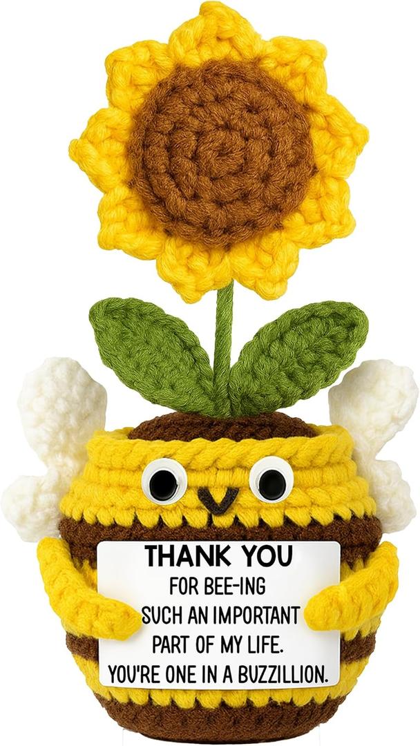 Teacher Appreciation Gifts - Teacher Gifts for Women - Teachers Appreciation Week, Thank You Crochet for Teachers Women - 6.3'' x 3.15'' Inspirational Positive Tulip Doll Toy Figure Crochet