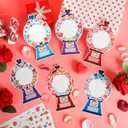 3 x 24 PCS Valentine's Day Picture Frame Ornaments Paper Gumball Machine DIY Photo Frame Craft Set Hanging Decorations for School Classroom Activity Decor Supplies (Bubble)