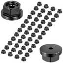 Carbon Steel Hex Nuts, Hex Nuts Assortment Kit Washer, 1 inch Hex Screw Hardware Nuts Fastener Tool, Screw Cap Covers Nuts and Bolts for Decorating Outdoor Pergolas, Pavilions,Decks 48 PCS
