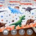 WERNNSAI 1PCS Dinosaur Tablecloth - Dinosaur Birthday Decorations Three Rex Party Table Cloth Dino Table Cover for Kids Boys Baby Shower Birthday Party Supplies 54'' x 108''