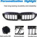 G20 Front Kidney Grille Replacement Grill Compatible with 3 Series G20 2019-2022 316i 318i 320i 328i 330i 335i 340i Grilles (Double Slats/Gloss Black, G20 (2019-2022))