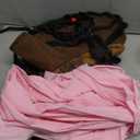 5 Pieces Halloween Pirate Costume Set, Pirate Hat with Dreadlocks Earrings Skull Necklace Eye Patch Large Sash for Men Women (Pink)