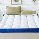 WhatsBedding 5 Inch Memory Foam Queen Mattress Topper 100% Cotton Top, Filled with Breathable & Soft Memory Foam Pillow Top,4 Elastic Straps, 80x60x5 Inch, Queen