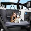 Back Seat Extender for Dogs, Hard Bottom Car Cover with Pillow, Waterproof Pet Hammock Protector for Car, SUV, Truck (Universal Size - for Most Cars)