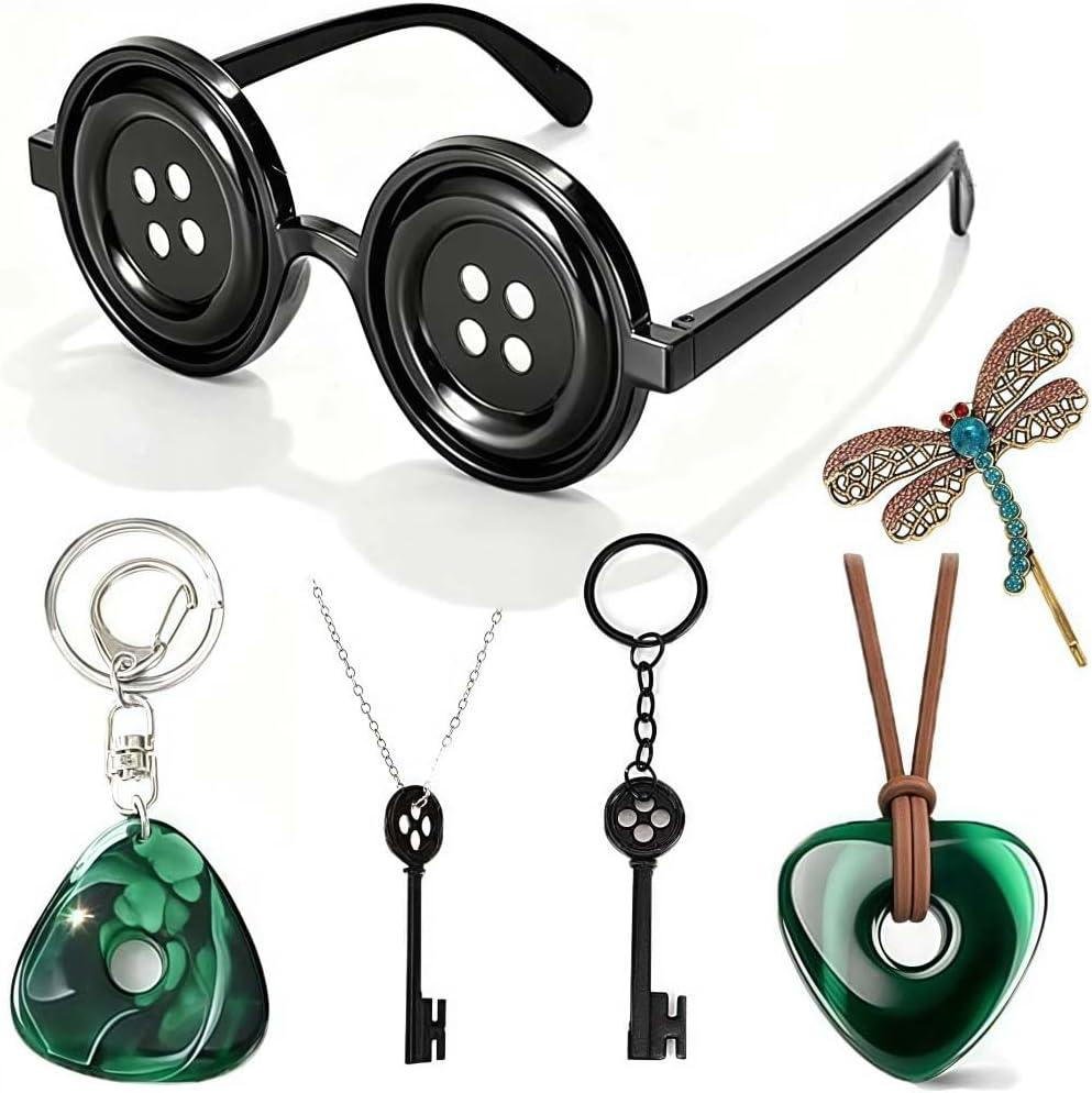 Button Eyes Glasses Anime Movie Merchandise Cosplay Halloween Costume Accessories Stuff Gifts