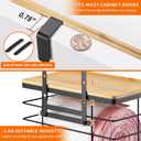 Small Trash Bag Holder - Compact Garbage Bag Holder with Stackable Bamboo Top, Adjustable Hooks for Kitchen/Laundry Room Cabinet Door - Suitable for Small Size Roll (Small 1-Pack)