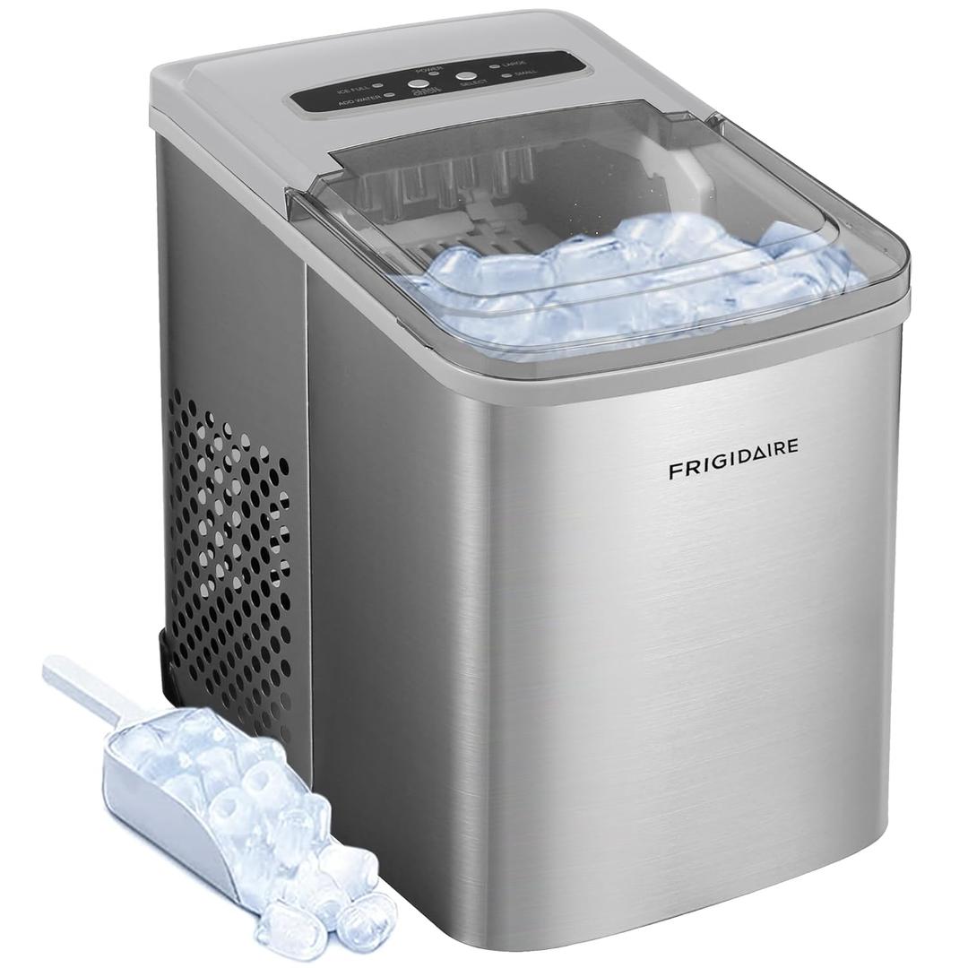 Frigidaire 26 Lbs per Day Portable Compact Maker, Ice Making Machine, Stainless, Medium (STAINLESS)