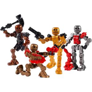 Zing Klikbot, Complete Set of 4 Poseable Action Figures with Weapons, Translucent, Create Stop Motion Animation, for Ages 6 and Up (Series 2 Villains)