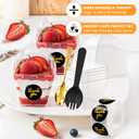 80Pcs 3oz Mini Dessert Cups with Lids, Spoons & Bonus Forks Clear Plastic Parfait Cups for Jello, Mousse, Yogurt, Pudding Disposable or Reusable Appetizer Cups