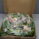 Giegxin 2 Pack 6 ft Artificial Flower Garland with Rose and Daisy Flower Pink Fake Wisteria Vines Summer Greenery Eucalyptus Garland for Wedding Mantle Porch Stair Table Indoor Decor