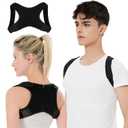 Posture Corrector for Men, Adjustable Back Support Brace, Comfortable Shoulder Brace, Breathable Posture Corrector for Women, Shoulder, Spine and Neck Pain Relief (Noir Black, M) 13.441*11.568inch