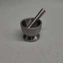 Bekith Mortar and Pestle Sets 18/8 Brushed Stainless Steel Spice Grinder Pill Crusher Molcajete Herb Bowl