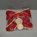 Amyhill 6 Pcs Valentine's Day Table Decorations Velvet Flocked Heart Table Decor Heart Shape Tabletop Centerpiece Standing Wooden Sign Valentines Day Decor for Home Office Shelf(Red)