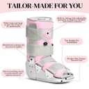 Medibot Medical Grade Fracture Boot - Adjustable Walking Cast for Foot & Ankle Injuries Secure Support for Broken Foot or Severe Sprain,Women's Medium,Grey & Light Pink,Fits women's Shoe Size 7-10'' (M)