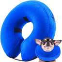 Infisu Soft Dog Cone Collar Inflatable (S Size), Soft Blow-up Protective Recovery Dog Collar, Cat Donut Cone, Comfy E-Collar After Surgery for Small Dogs/Cats to Prevent Biting Scratching, Blue, S