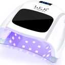 Cordless UV Nail Lamp, 80W Rechargeable UV Light for Gel Nails with Metallic Reflector Metal Base, Professional LED Nail Dryer Nail Tech Supplies Fast Curing Lamp for Salon or Home (Large)
