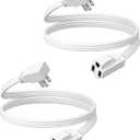 DEWENWILS 3FT Extension Cord with 3-Prong Flat Plug, 15A/1875W 14/3 SPT-3 Flat Wire, Space Saving for Home Office Appliances & Electronics, ETL Listed, 2 Pack, White