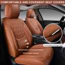Car Seat Covers Full Set, Breathable Leather Automotive Front and Rear Seat Covers, Car Seat Protectors Full Set,Universal Automotive Vehicle Seat Cover for Most Sedan SUV Pick-up Trucks, Brown