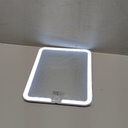Travel Makeup Mirror with Light, Large Lighted Makeup Mirror 9.2x8inch Tabletop Vanity Mirror with Lights, Rechargeable Desktop Cosmetic Mirror with 360 Rotatable Stand, 3 Color Lighting