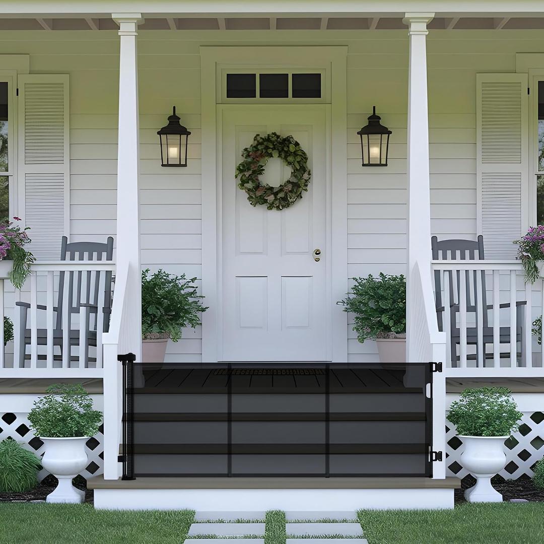 8 x Retractable Baby Gate,Mesh Baby Gate or Mesh Dog Gate,34" Tall,Extends up to 100" Wide,Child Safety Gate for Doorways, Stairs, Hallways, Indoor or Outdoor
