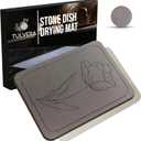 Stone Drying Mat for Kitchen Counter  Diatomaceous Earth Dish Drying Mat | Fast-Absorbing, Minimalist Design, Durable Diatomite | Non-Slip, Heat Resistant, Easy-to-Clean | 16"x12" | USA Brand