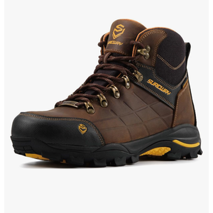 SUREWAY Men's Waterproof Steel/Soft Toe 6" Work Boot, Slip Resistant Leather Ankle Safety Boot for Construction,Roofing & Hunting,Comfort & Durability Size 10