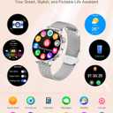 Smart Watch for Women,1.27 Inch HD Touchscreen,Bluetooth Calling,Heart Rate & Sleep Tracking, 100+ Sports Modes,IP68 Waterproof Fitness Tracker for Android & iPhone (Silver)