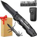 Gift for Dad, Multitool Knife BEST DAD EVER for Camping, Fathers Day Christmas Unique Dad Gifts, Dads Birthday Gift from Daughter Son, Christmas Ideal Presents for Dads, Gadget Present for Father