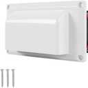 12V RV Side Air Vent with 2 High Power Motors Range Hood Side Exhaust Ventilation Fan for Camper Trailer Boat Marine Yacht,Black (White)