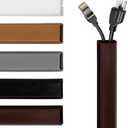 Rubber Bond TV Cord Hider Cable Protector - Strong Self Adhesive Wall Cord Cover Cable Hider - Low Profile Cable Management Wall Cord Concealer Cable Raceway (Dark Brown, 6 Feet)