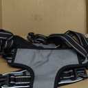 PHOEPET No Pull Dog Harness Medium Reflective Front Clip Vest with Handle,Adjustable 2 Metal Rings 2 Buckles (XL, Grey)